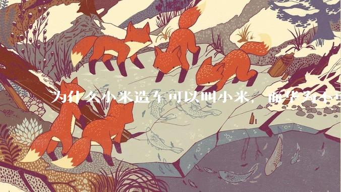 为什么小米造车可以叫小米，而华为不可以用华为品牌造车？