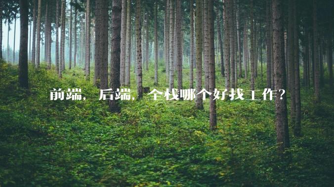 前端，后端，全栈哪个好找工作？